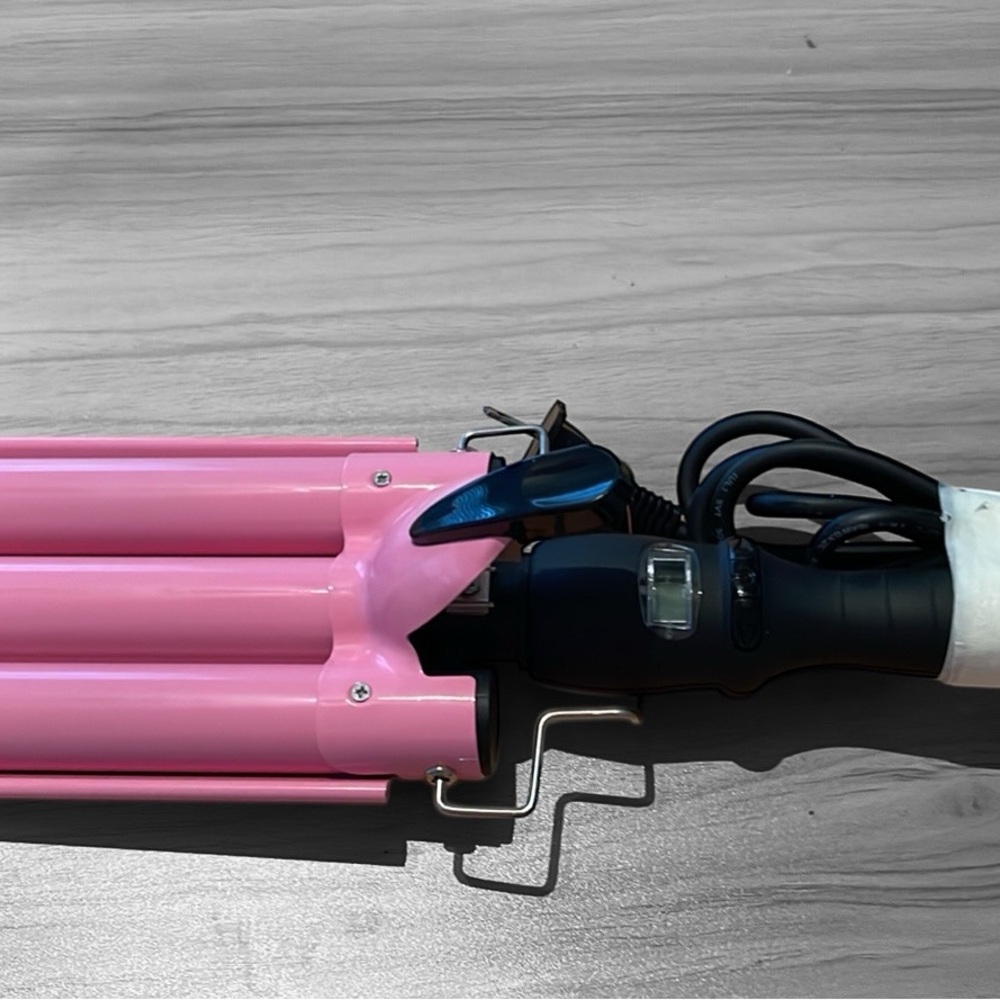 Pink Hair Waver with Black Handle